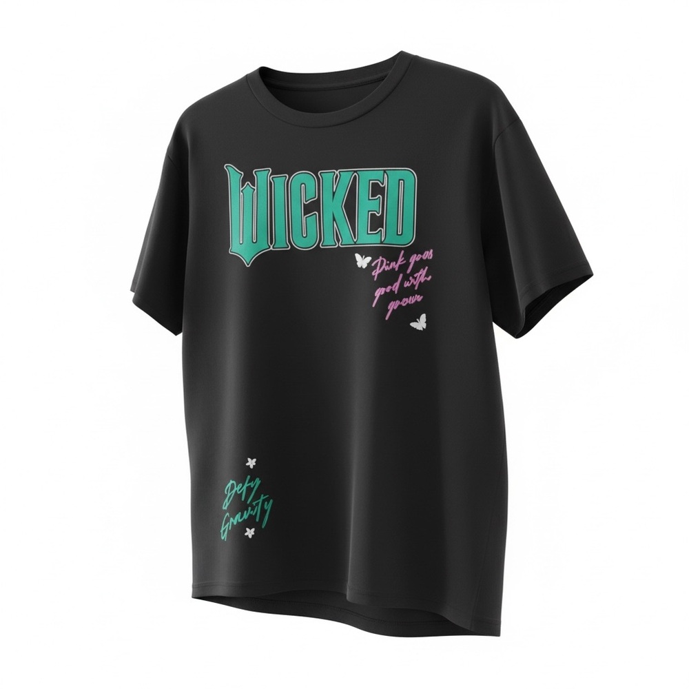 Universal Wicked Black T-Shirt Sz L NWT Pink Goes With Green Graphic